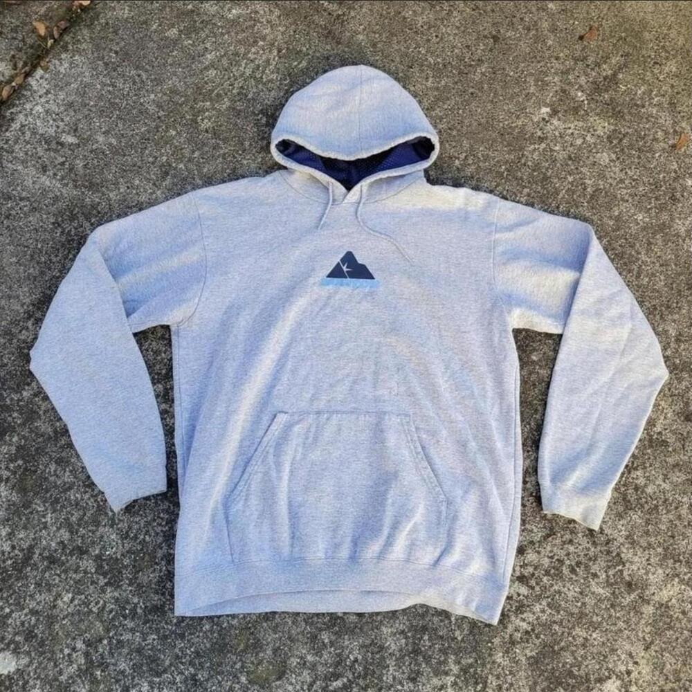 Vtg Y2k BURTON SNOWBOARDS Futuristic Star Logo Snowboard Hooded Sweatshirt XL